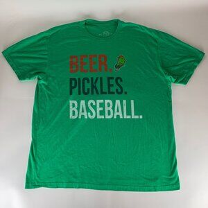 Portland Pickles Green 108 Stitches Beer Pickles Baseball Short Sleeve Shirt 2XL